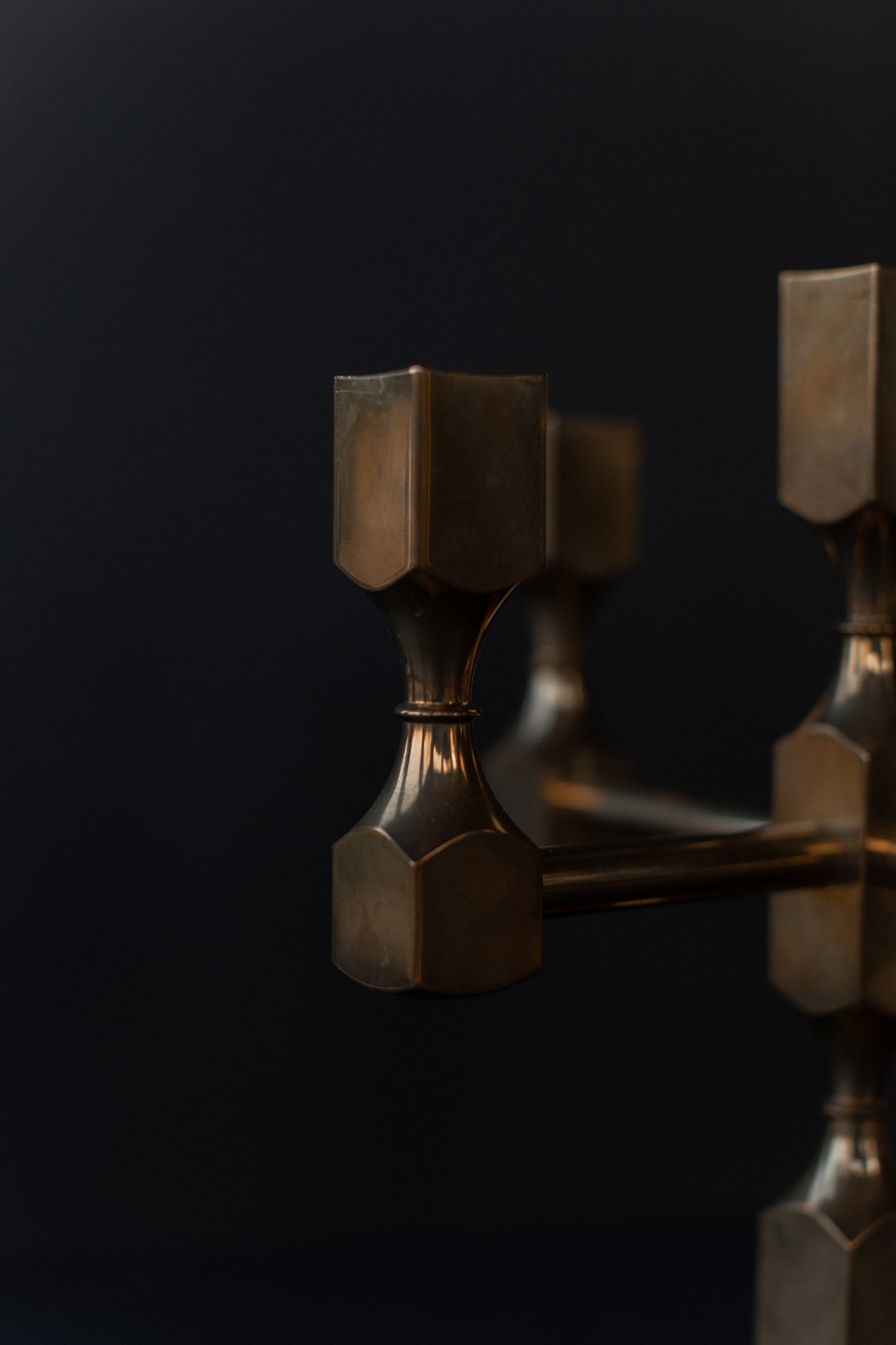 Brutalist Brass Candleholder