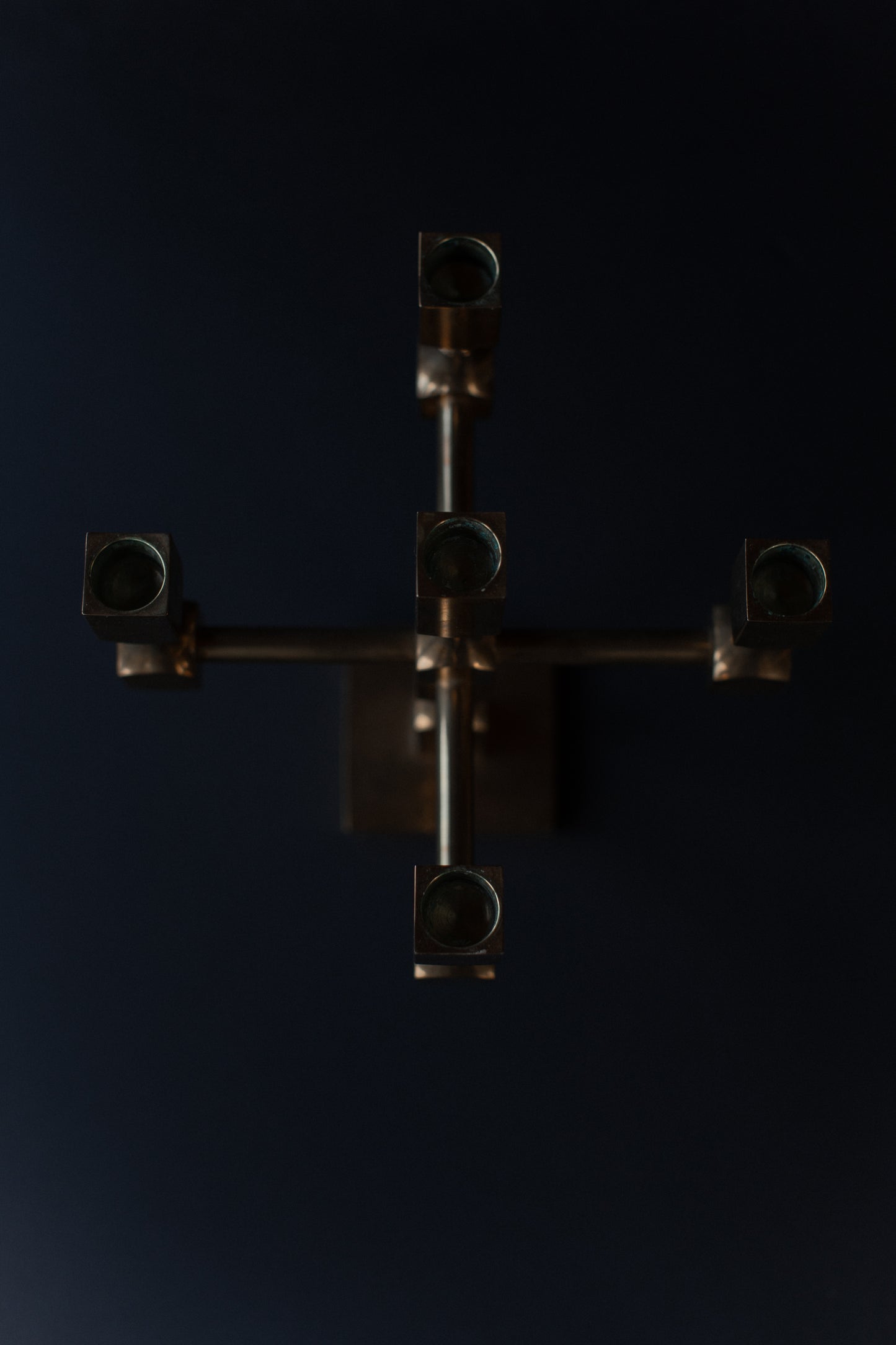 Brutalist Brass Candleholder