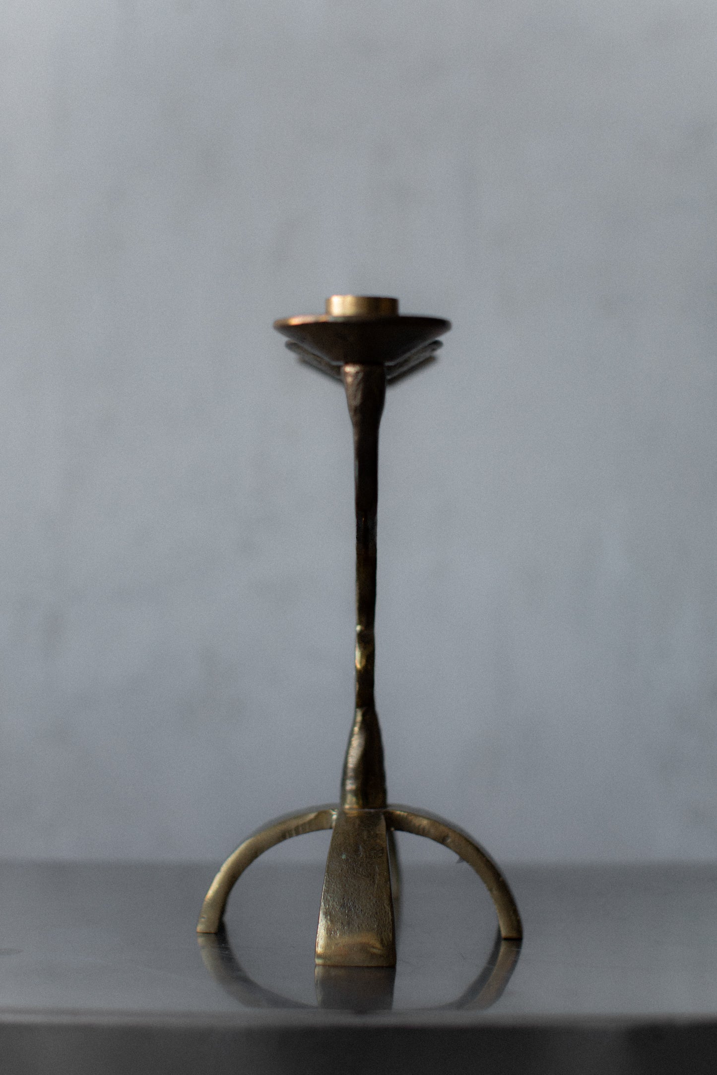 Brutalist Brass Candleholder