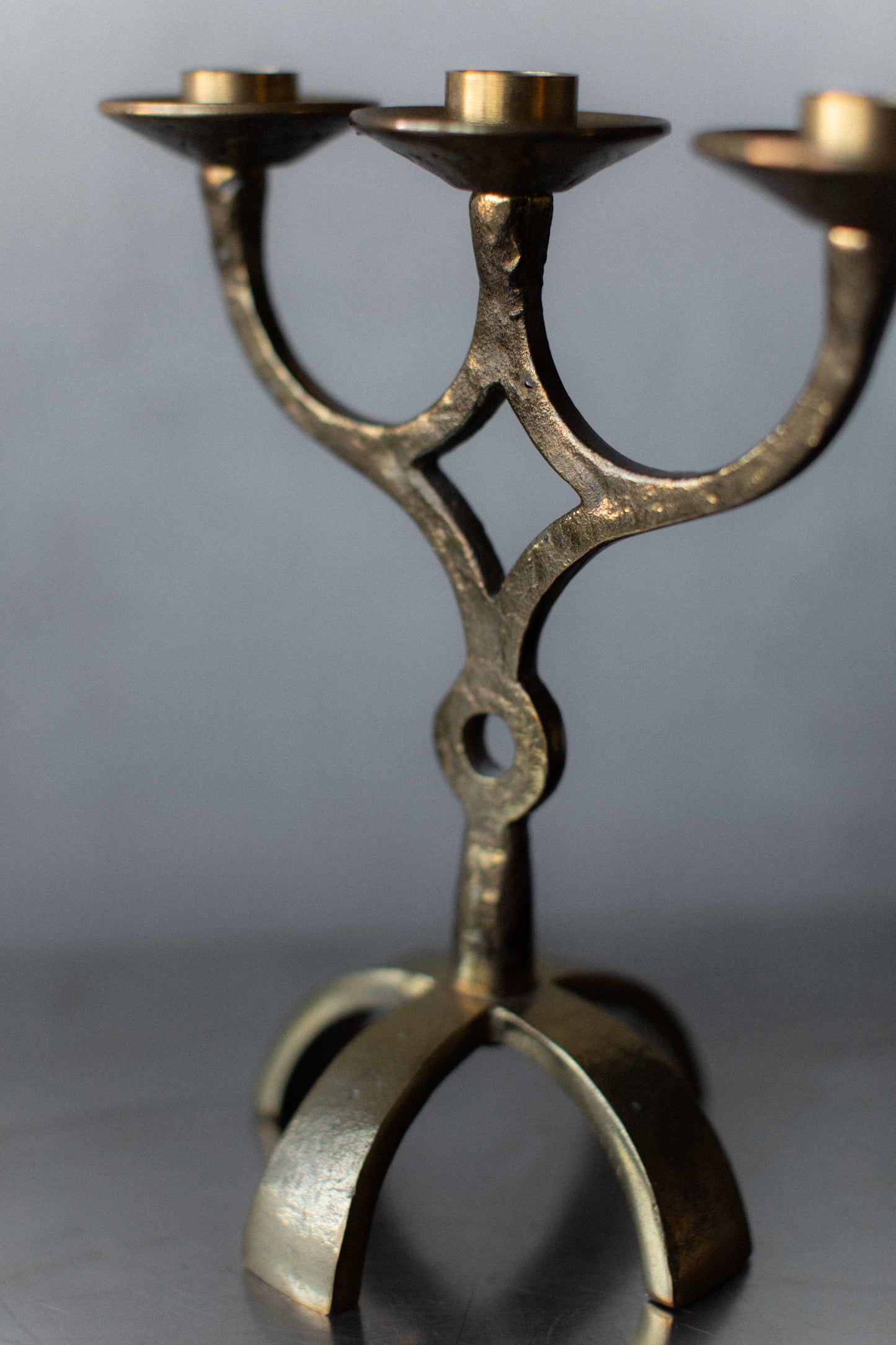 Brutalist Brass Candleholder