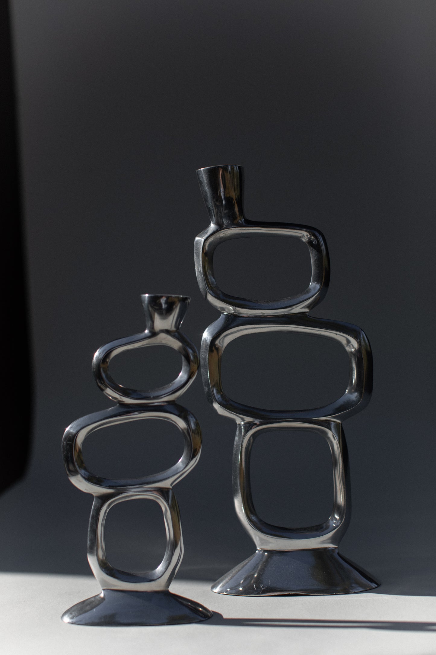 Pair of Hilton Steel Candleholder