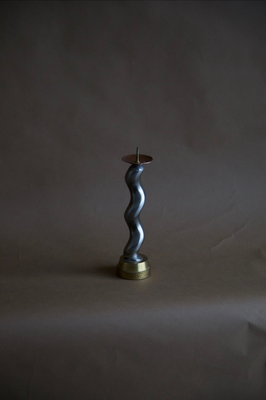 Wavy Steel Candleholder