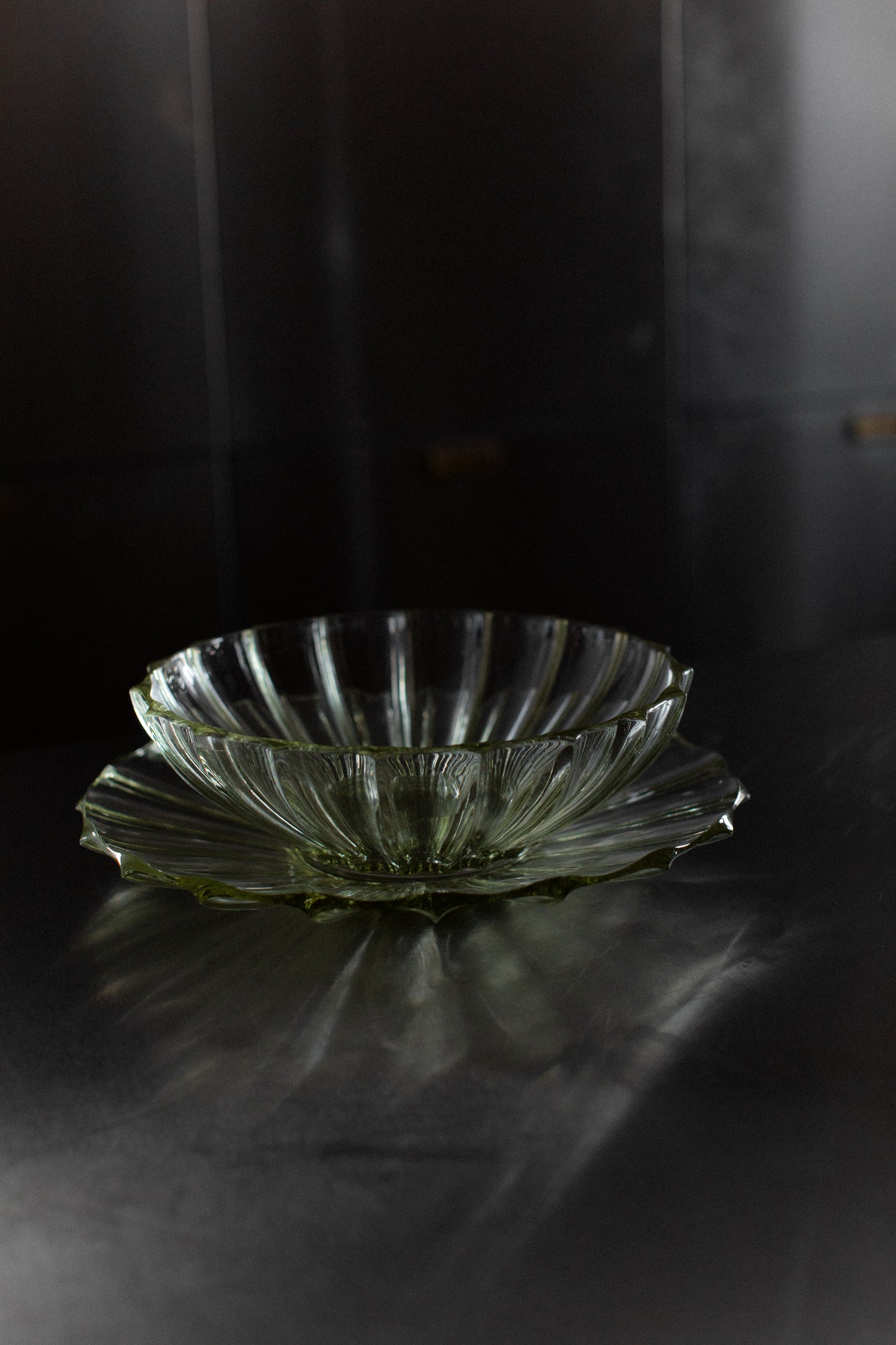 Glass Bowl and Plate