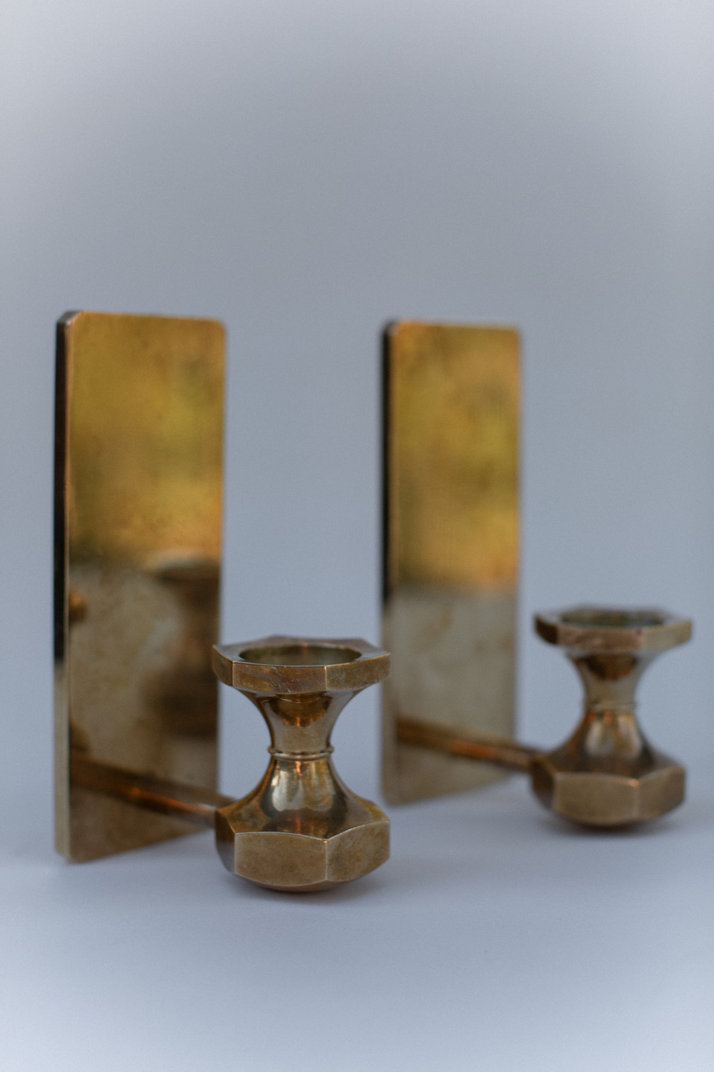 Brutalist Brass Sconce