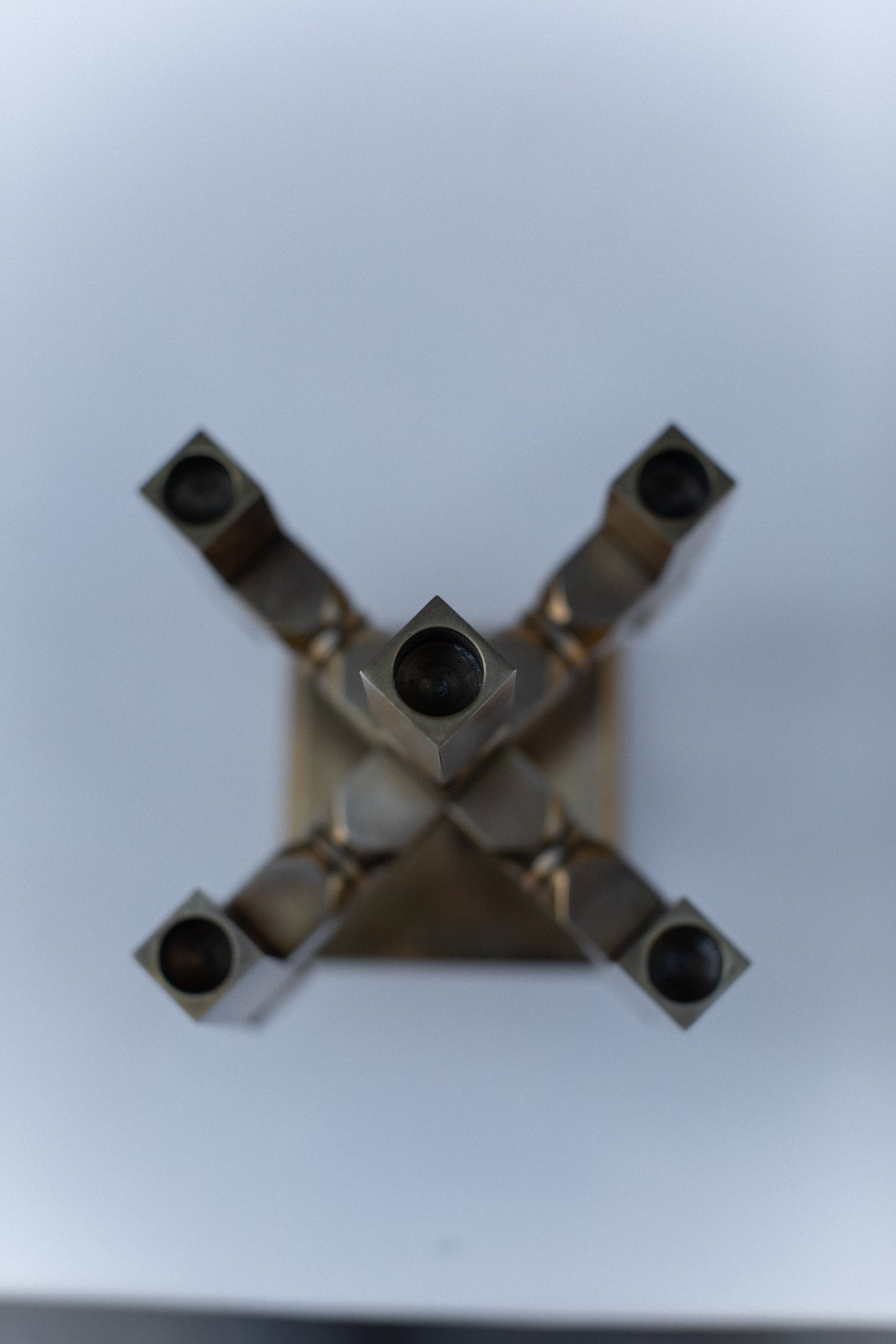 Brutalist Brass Candleholder