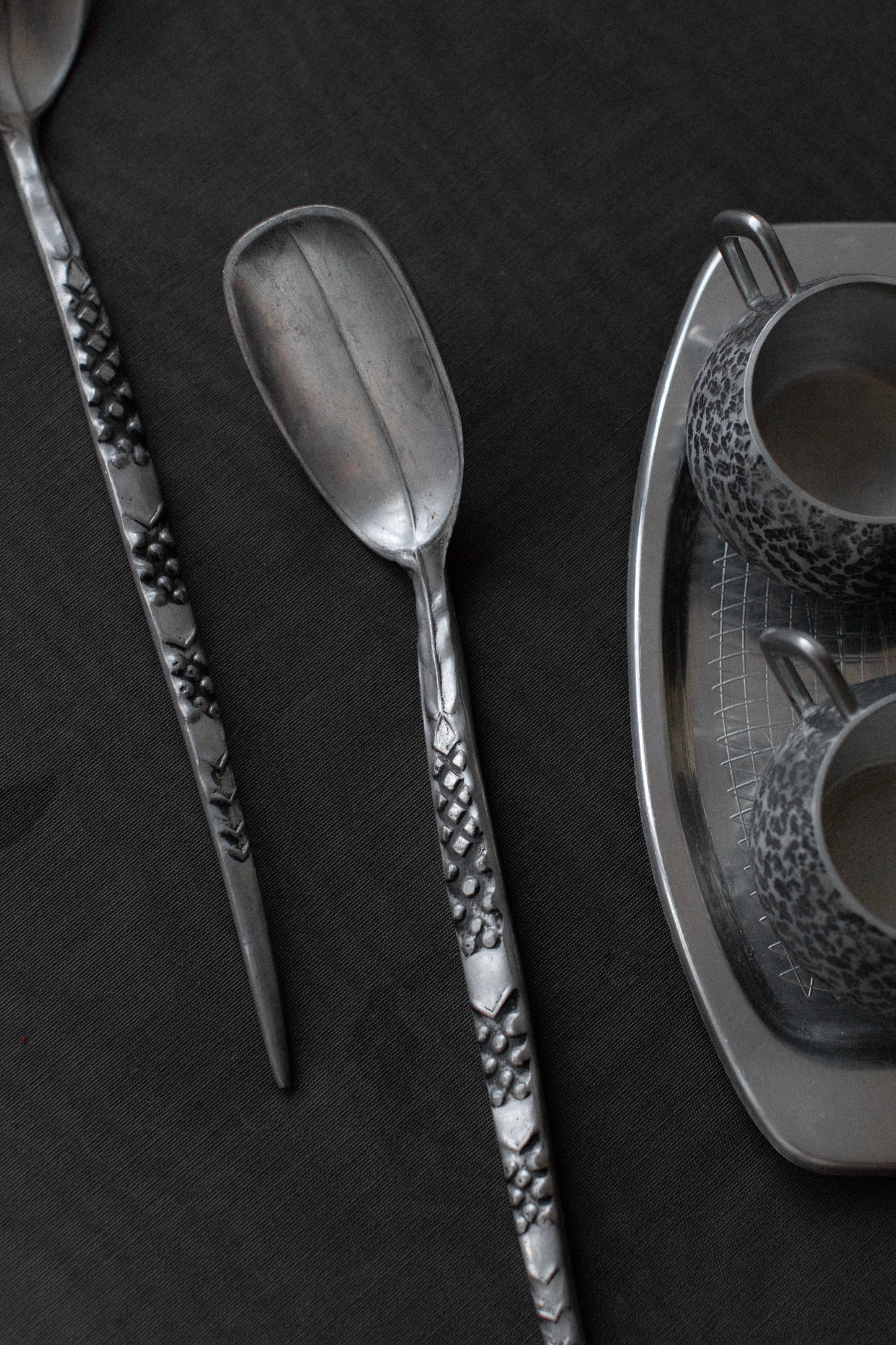 Tin Bowl and Spoons set