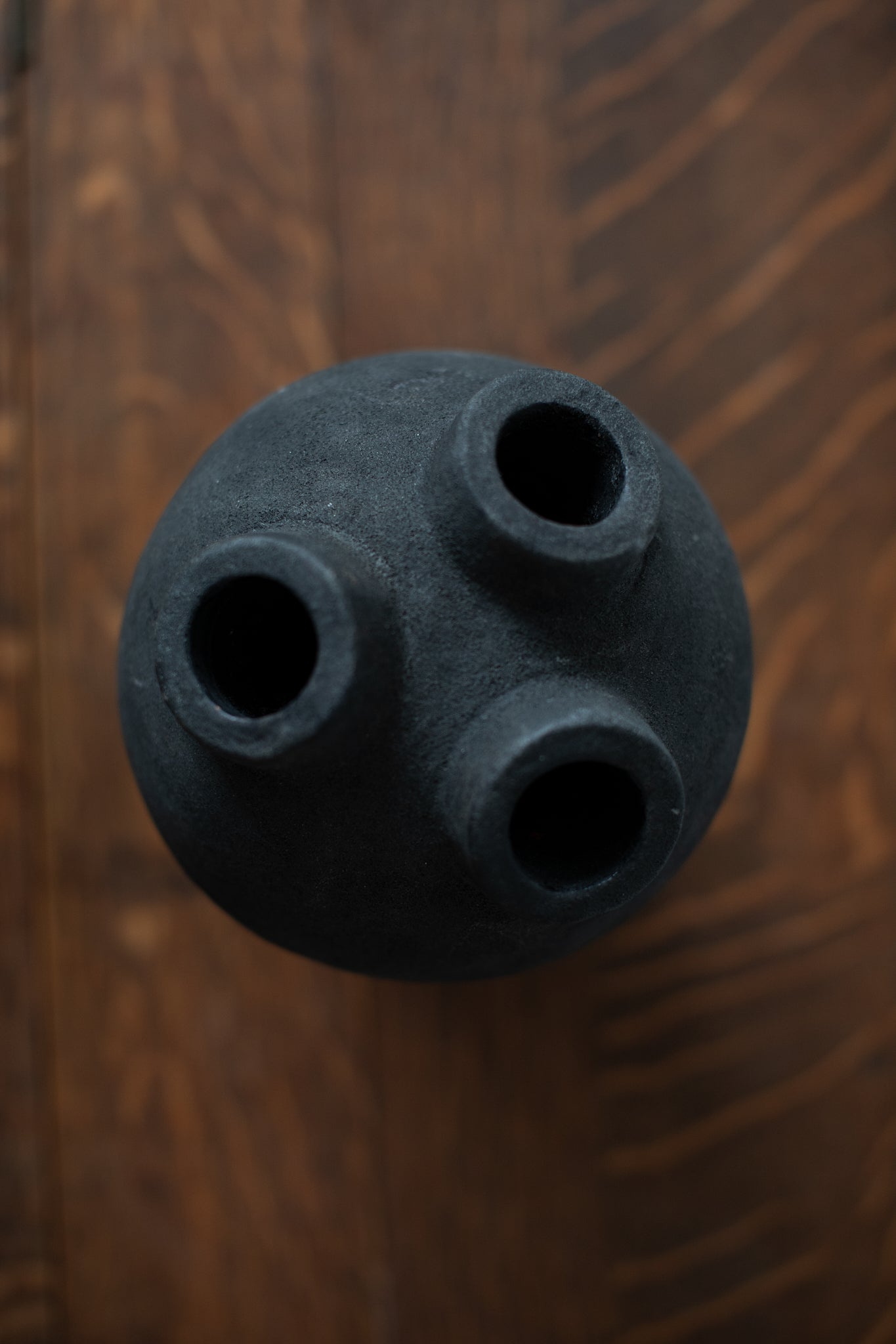 black ceramic vase