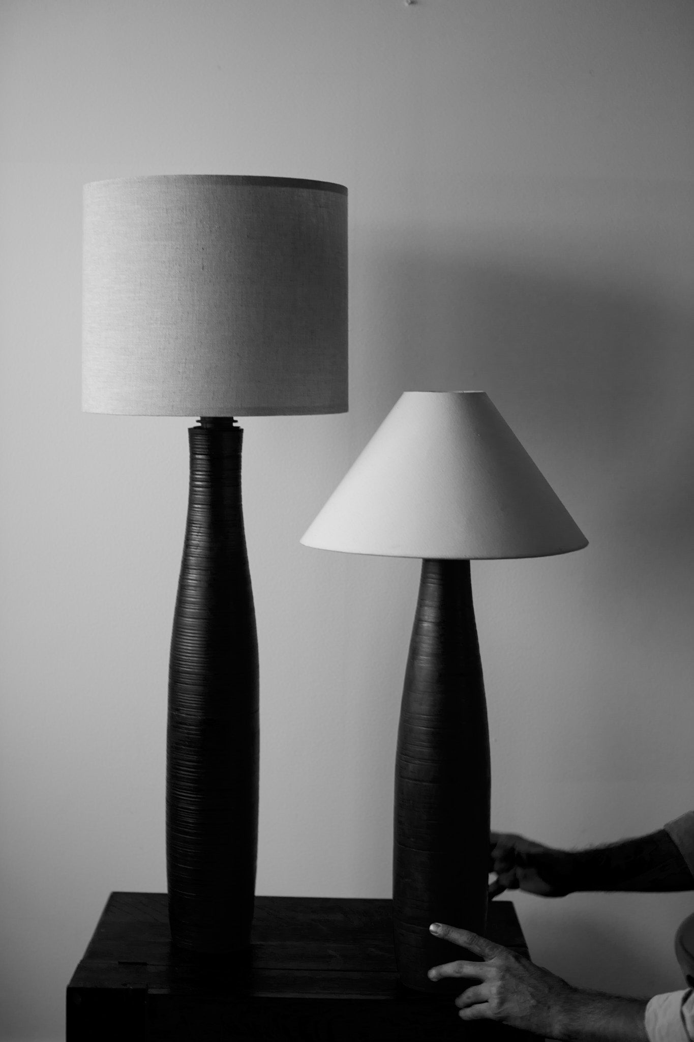 Vintage wooden floor or table lamp