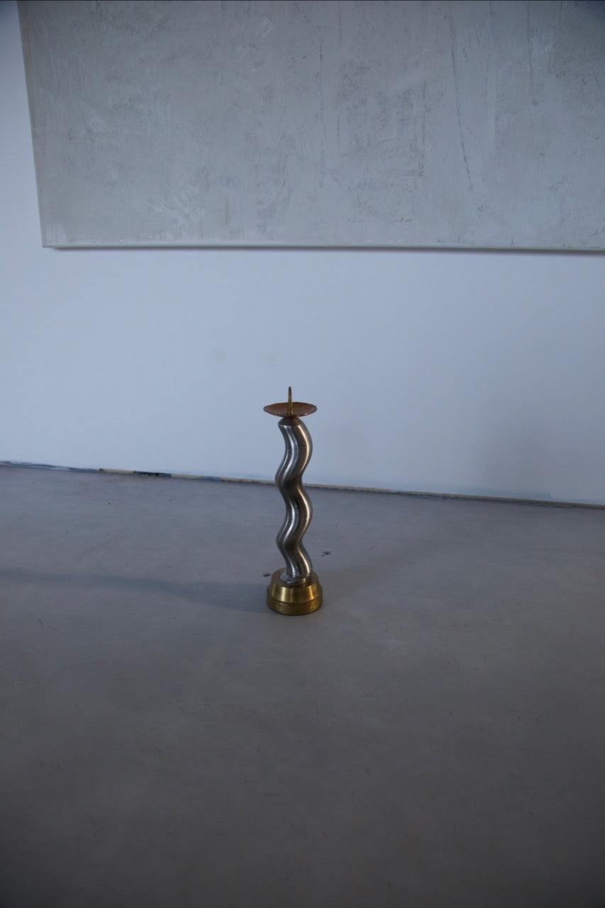 Wavy Steel Candleholder