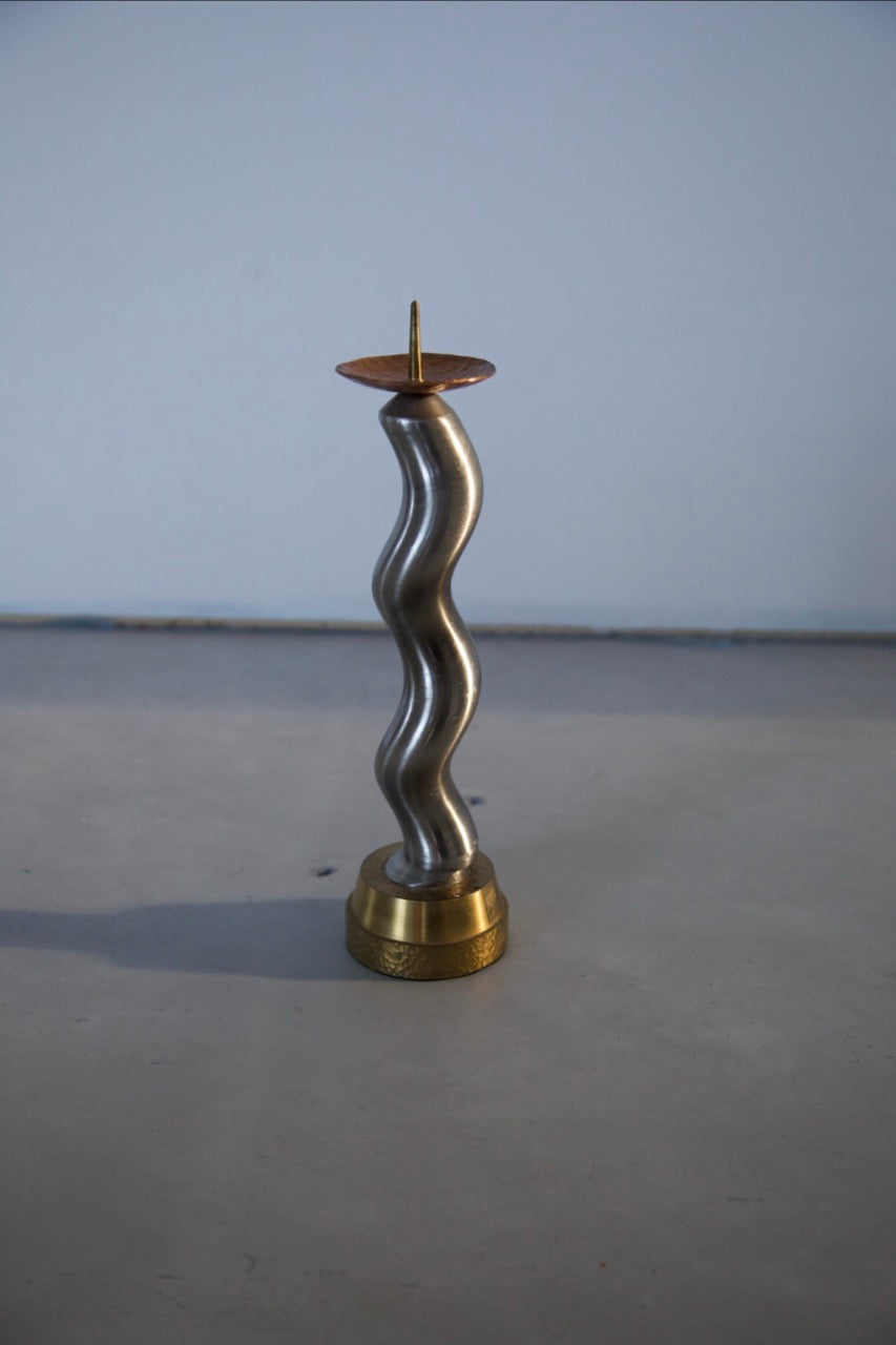 Wavy Steel Candleholder