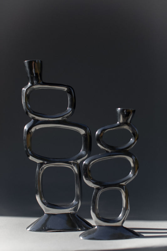 Pair of Hilton Steel Candleholder