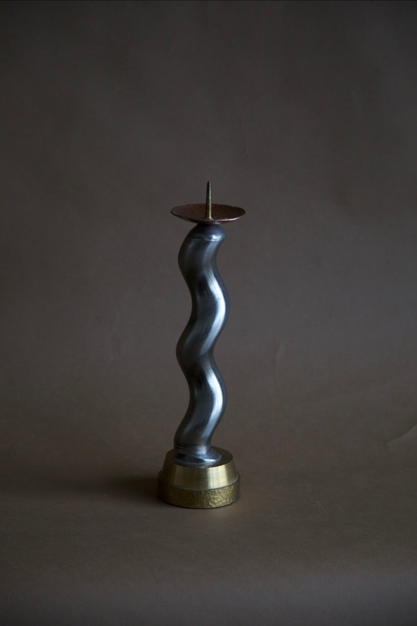 Wavy Steel Candleholder