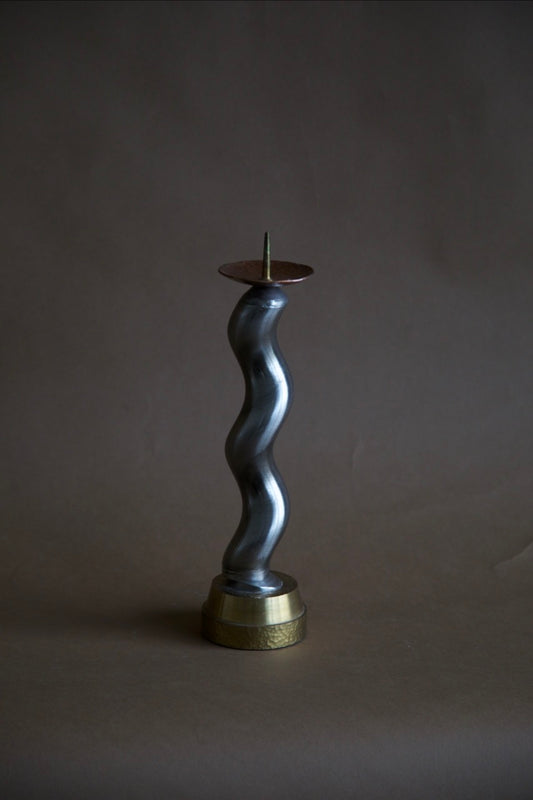 Wavy Steel Candleholder