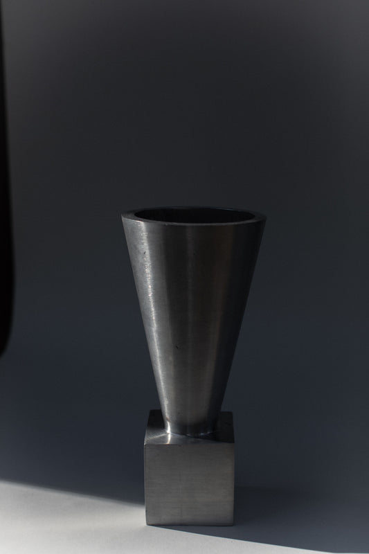 70's Aluminum Cast Vase