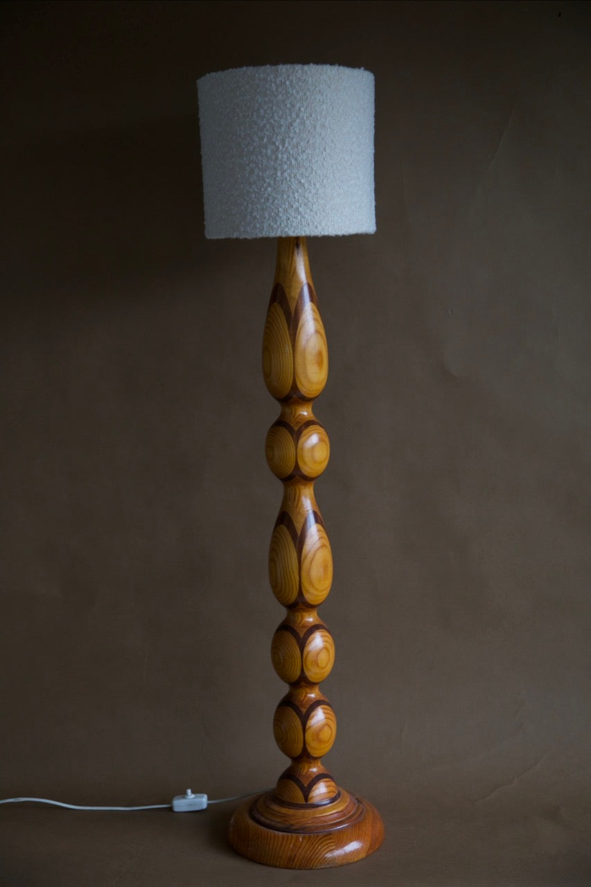 Turned Pine Floor Lamp