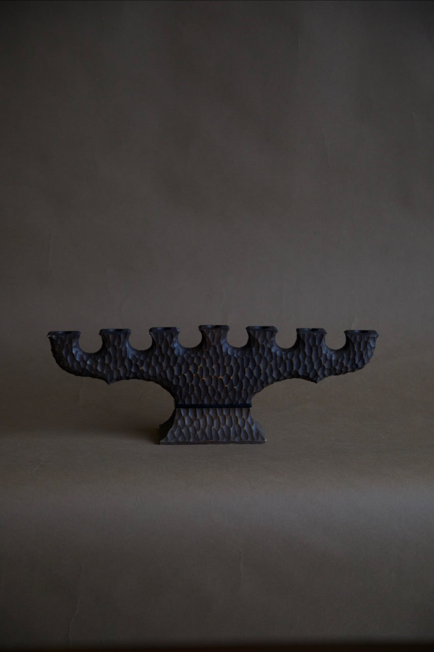 Carved Wood Candelabra