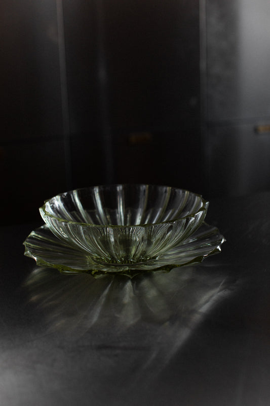 Glass Bowl and Plate