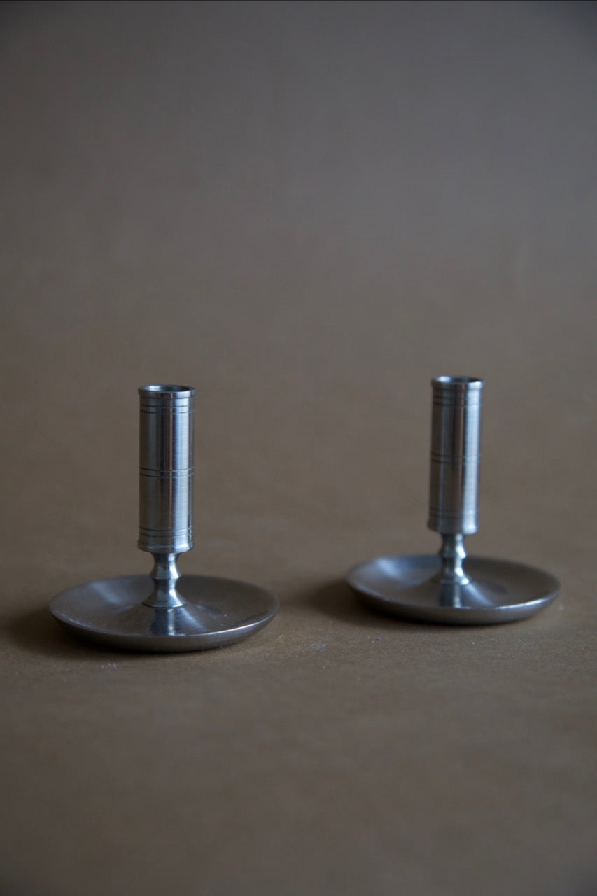 Small Steel Candleholders