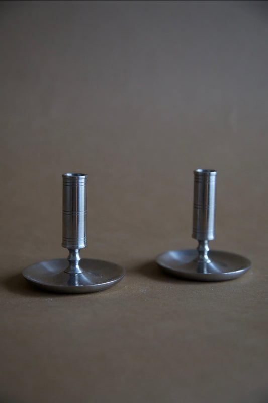 Small Steel Candleholders