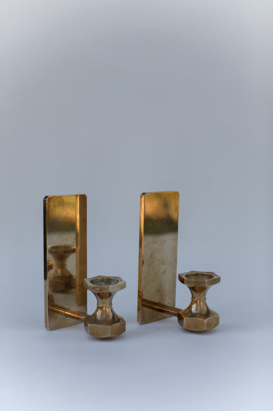 Brutalist Brass Sconce