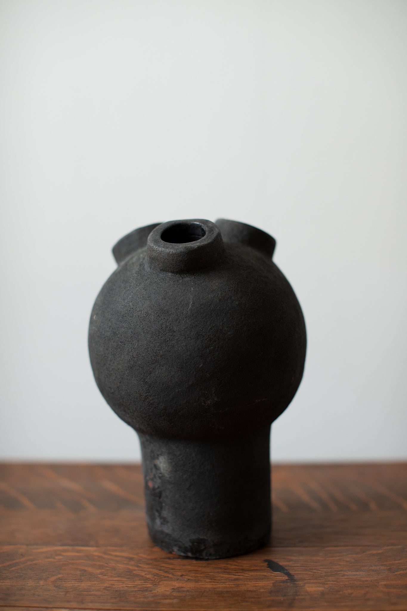 black ceramic vase