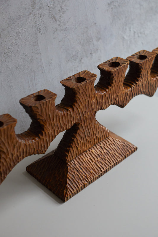Vintage wooden candlestick